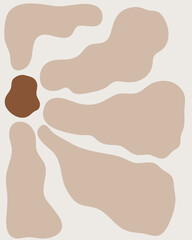 Abstract hand drawn flower in the style of Matisse. Trendy floral poster in bohemian style. Modern vector illustration in pastel colors.