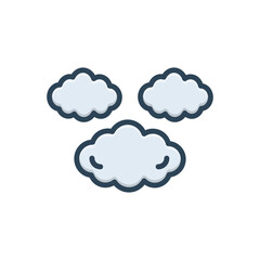 Color illustration icon for cloud