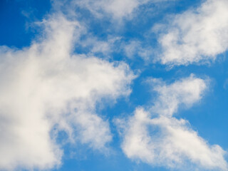 Fluffy soft clouds against a blue sky