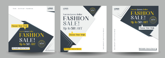 Set of fashion sale post template