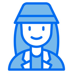 female blue line icon