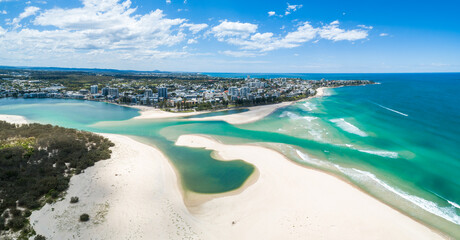 Tidal bar between Caloundra and Bribie Island, Queensland.
