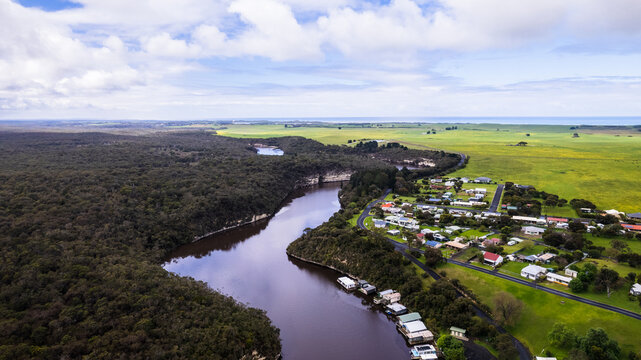Drone Photo of Glenelg River in South Australia