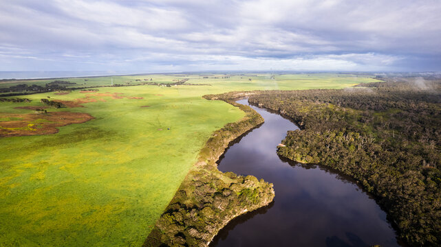 Aerial Photo of Glenelg River in Victoria