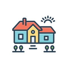 Fototapeta premium Color illustration icon for housing