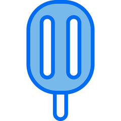 ice cream stick blue line icon