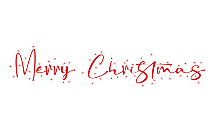 Merry Christmas hand lettering calligraphy isolated on white background. Holiday illustration element. Merry Christmas script calligraphy