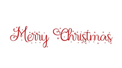 Fototapeta na wymiar Merry Christmas hand lettering calligraphy isolated on white background. Holiday illustration element. Merry Christmas script calligraphy