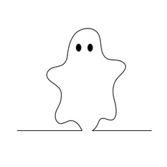 Halloween Ghost Continuous Lines