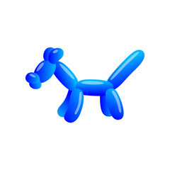 Cute balloon toy in shape of dog vector illustration. Print with dog made from latex balloons for party on white background. Celebration, entertainment concept