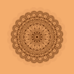 Vector beautiful floral mandala design, a creative ornamental decorative element in a circle shape.