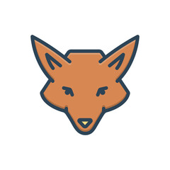 Color illustration icon for fox