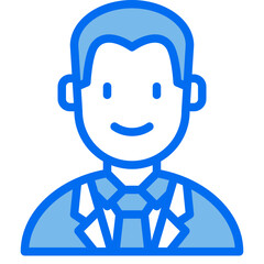 businessman blue line icon