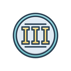 Color illustration icon for iii