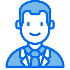 businessman blue line icon