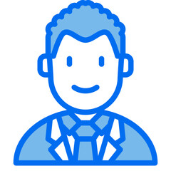 businessman blue line icon