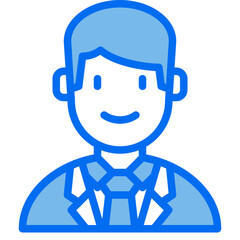 businessman blue line icon