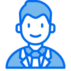 businessman blue line icon