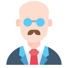 old man flat icon