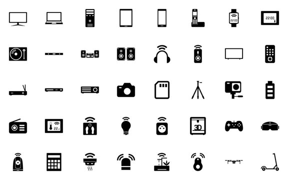 SVG High-tech & Electronic products Icons Set