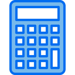 calculator blue line icon