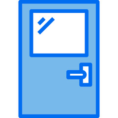 door blue line icon