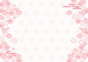 梅柄　背景イラスト