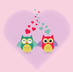 two loving owls
