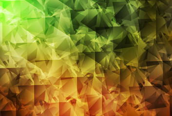 Light Green, Yellow vector gradient triangles template.