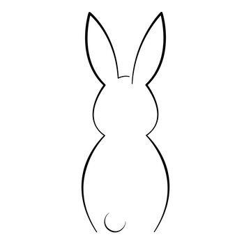 recommend clip art: Cute and simple Bunny outline vector