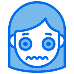 fear blue line icon