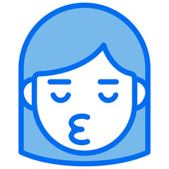 kiss blue line icon