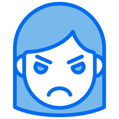 mad blue line icon