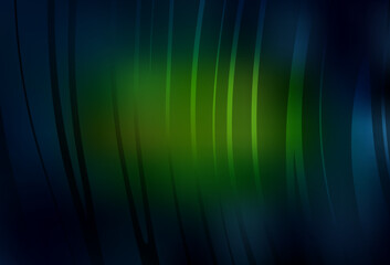 Dark Green, Yellow vector background with bent lines.