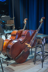 double bass musical instrument on stage