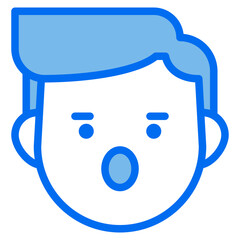 open mouth blue line icon