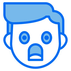 shocked blue line icon