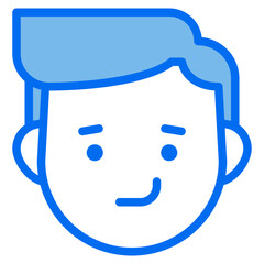 smile blue line icon