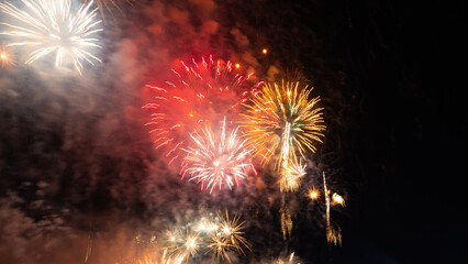 Fireworks. Long exposure shot of fireworks show in a celebration.