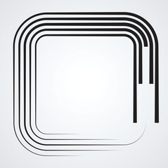 Logo with lines. Unusual icon Design .frame with Vector stripes for images