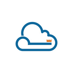 The logo design is combination cloud and the key