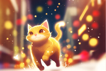 Lunar new year, cute cat, year of the cat background