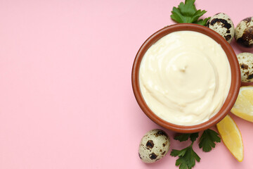 Concept of sauce, mayonnaise, space for text