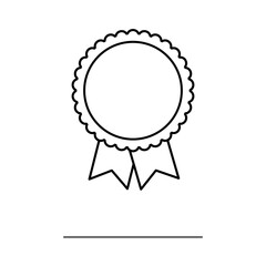 blank award ribbon rosette isolated icon