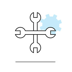 Settings and helt key tool illustrated icon