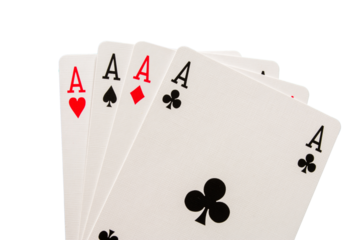 The combination of playing cards poker casino. Isolated four aces