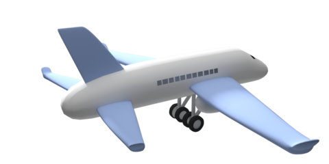 the plane will land down to the airport with a transparent background