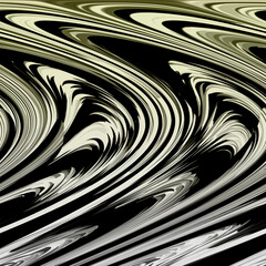 black and white abstract waves and curves on square background