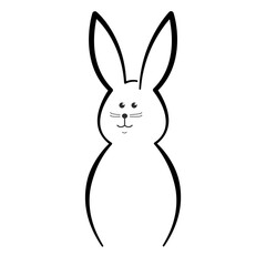 Cute and simple Bunny outline vector