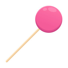 Lollipop pink candy vector illustration. Cartoon drawings of cute lollipops, sugar balls on sticks isolated on white background. Desserts, sweet food, confectionery concept